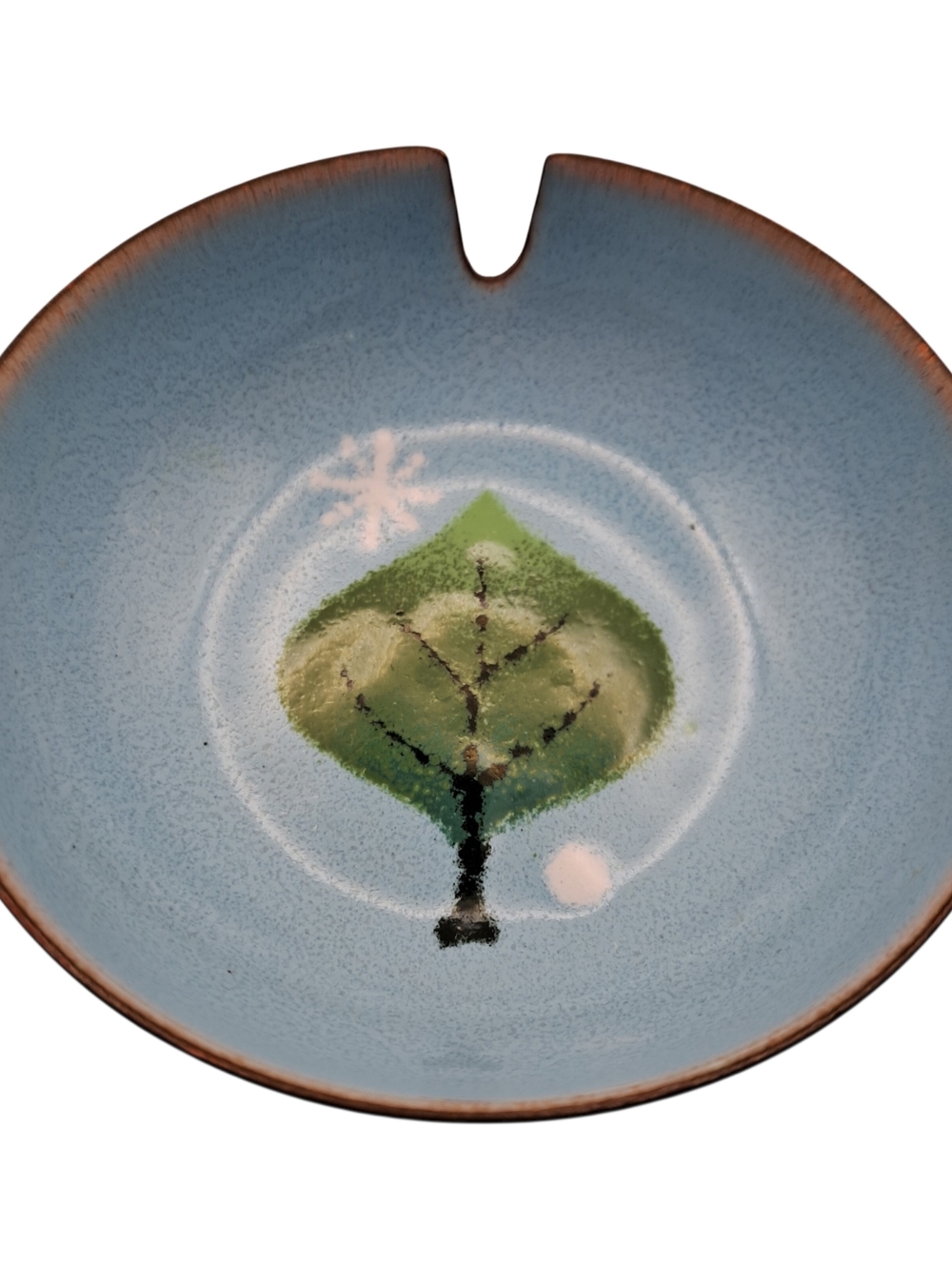 Vtg Wildweed Ceramic Trinket Dish Blue Tree  Margaret Johnson Studio Pottery
